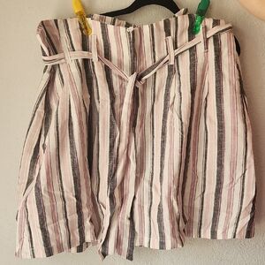 RACHEL Rachel Roy Pink and Black Striped Shorts